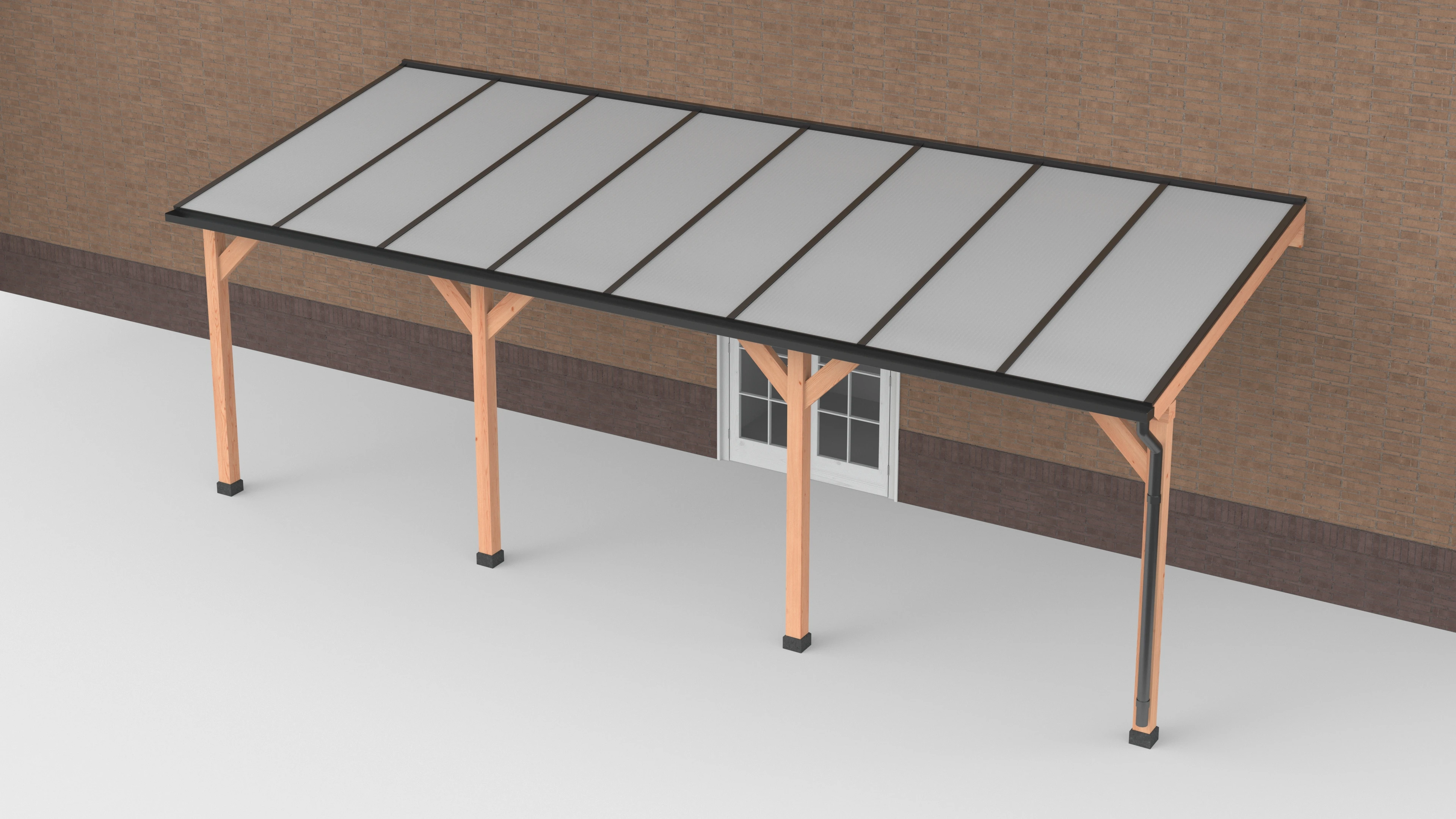 Douglas Terrasoverkapping Geschaafd Zwart Opaal Polycarbonaat 800 x 300 cm - Afbeelding 1